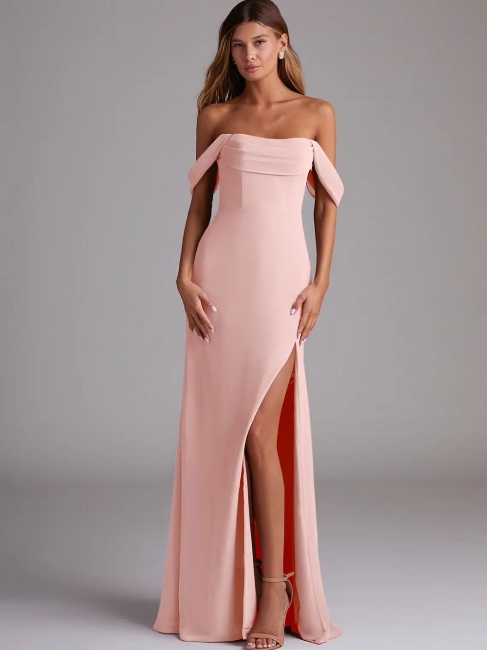 Azazie Saige Convertible Bridesmaid Dress Blush Pink
